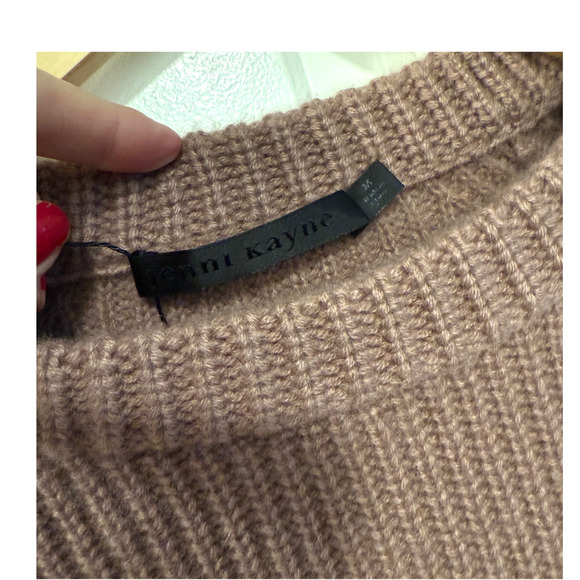 Jenni Kayne M Iconic 100% CASHMERE Fisherman Sweater $425 Crewneck Mauve - Picture 6 of 9